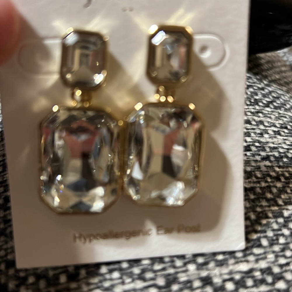 NWT J Crew Crystal drop statement earrings - Picture 4 of 6